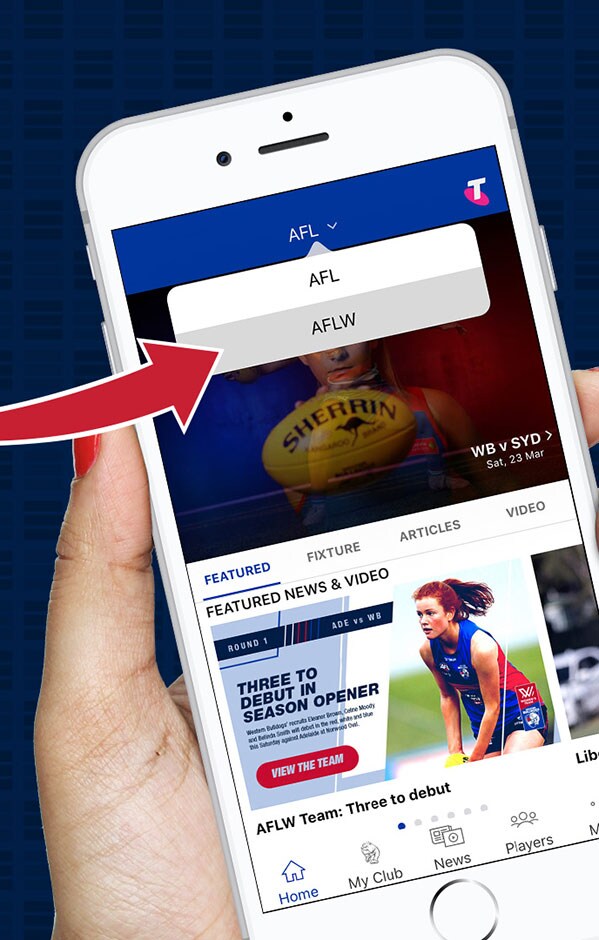 PORT_2019AFLW-R2-WB-Mobile-App-ART.jpg Fans can now customise their experience within the Bulldogs app, with access to both AFL & AFLW content. - Western Bulldogs